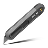 Нож технический Deli "Home Series Black" Т-образное лезвие, корпус из софттач пластика