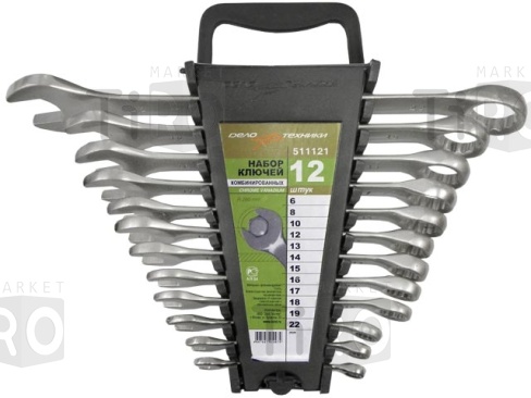 Набор ключей комбинированных 511121, 12 предметов Набор ключей комбинированных 511121, 12 предметов