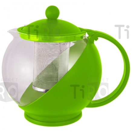 Чайник заварочный пластик, стекло, 500 мл (3 цвета)