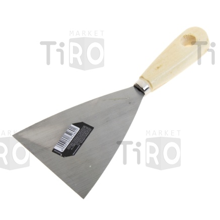 Шпатель малярный Tundra basic, 100 мм, металлический, ручка дерево