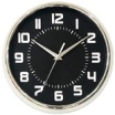 Часы настенные в хромированном канте, 25см, 1хАА, черные, пластик, Ladecor Chrono 581-941