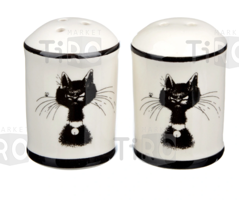 Набор для соли перца Millimi "Черный кот", 4,7*6,6см,керамика