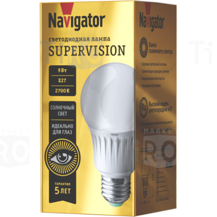 Лампа Navigator Supervision 80548, А60 9Вт/2700К/E27