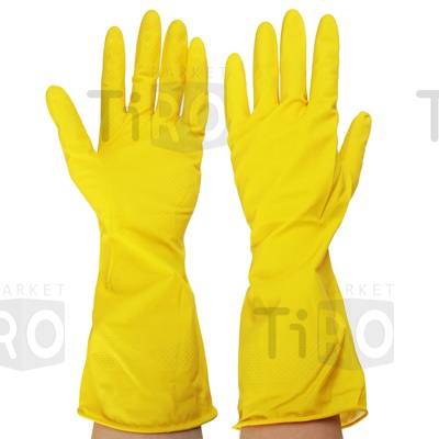 Перчатки резиновые Vetta желтые размер S