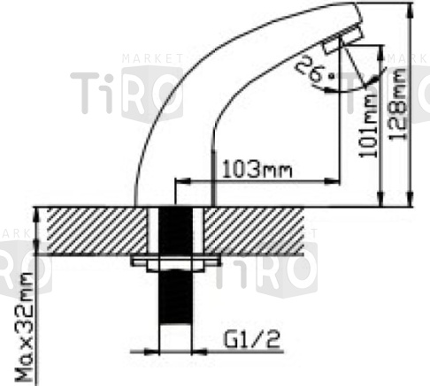 Смеситель Potato Р0077 для умывальника, сенсорный, литой, крепление гайка