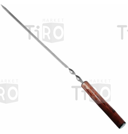 Шампур плоский с деревянной ручкой, 600*12*2мм