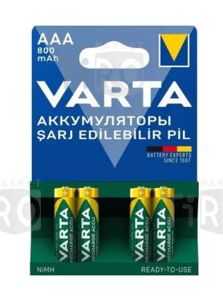 Аккумулятор Varta Longlife Accu AAA 800 мА ч R2U, блистер, 4шт