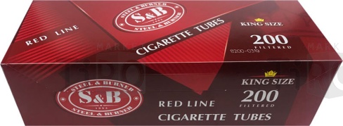 Гильзы сигаретные S&B Red (200 шт/блок) 1*50
