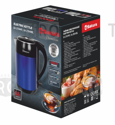 Чайник 1.8л. Sakura SA-2154MBL диск Чайник 1.8л. Sakura SA-2154MBL диск