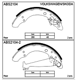 Колодки барабанные ABS2104