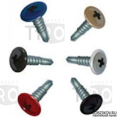 Саморез с пресс-шайбой сверло 4,2*19 RAL 6005 цвет зеленый (500шт.)