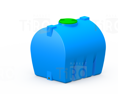 Емкость 1000л, горизонтальная цилиндрическая ТЦГП-1000, цвет голубой