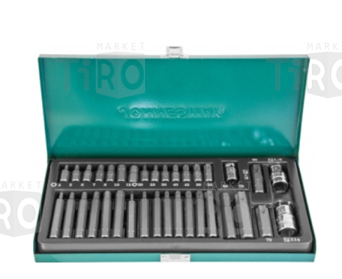 Набор вставок 4-12мм, S29H4135S, Т20-Т70, 30-75мм, 3/8"DR и 1,2"DR, 35 предметов