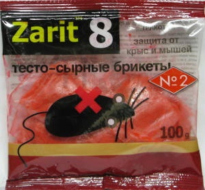 Тесто-сыр "Зарит ТриКота" от грызунов 100гр брикет