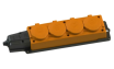 Колодка удлинителя NE-AD 4-местная с з/к, с крышкой 16А, IP54, каучук, оранжевая