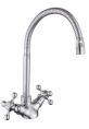 Смеситель для кухни Lucky Tap, KDM-2007A-06-58р (1510) керамика 1/2" гибкий излив, на шпильке