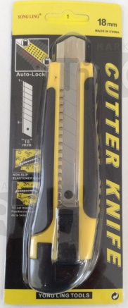 Нож с выдвижным сегментированным лезвием 18мм, Yong Ling Y-286