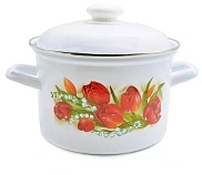 Кастрюля эмалированная 4,5л, Лысьва "Ласковый май" С-1615АП2/4