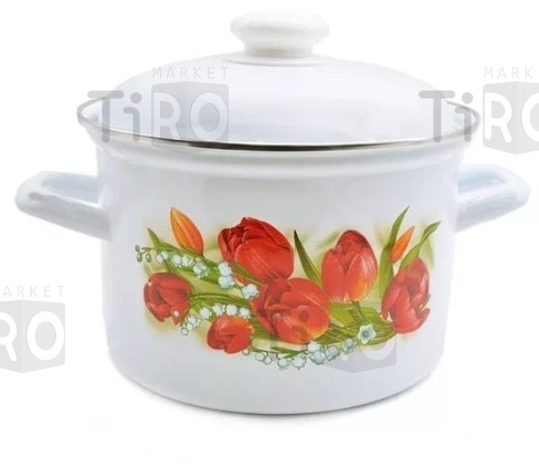 Кастрюля эмалированная 4,5л, Лысьва "Ласковый май" С-1615АП2/4