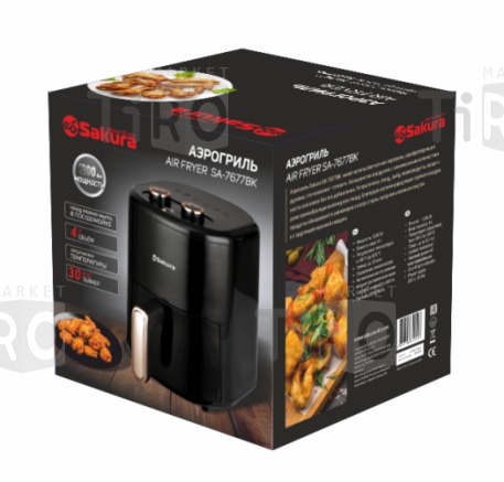 Аэрогриль 4л. Sakura SA-7677BK таймер Аэрогриль 4л. Sakura SA-7677BK таймер