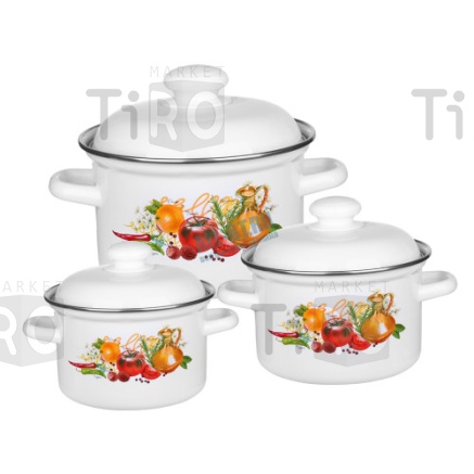 Набор посуды Лысьва "Итальянская кухня" №007АП2/4 (2,0л/3,0л/4,5л)