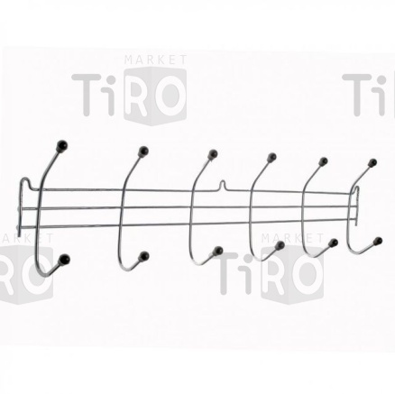 Вешалка для одежды настенная металлическая хром АМ06С