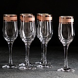 Набор бокалов для шампанского с узором "Ампир"