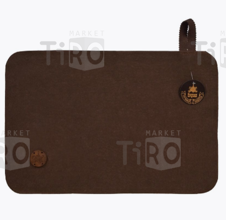 Коврик для сауны коричневый 49,5х33см. с деревянным логотипом Банные штучки