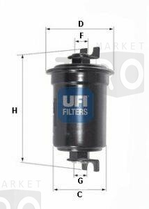 Фильтр топливный Fram G6441\2330079525\Suzuki, Toyota (JS. FS6001U) (Mann WK614/3x)