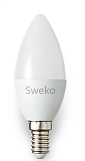 Лампа светодиодная Sweko 42LED-C35-15W-230-6500K-Е14, "свеча матовая"