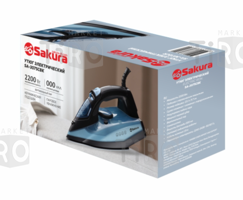 Утюг Sakura SA-3075CBK, 2400Вт Утюг Sakura SA-3075CBK, 2400Вт