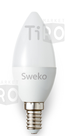 Лампа светодиодная Sweko 42LED-C35-15W-230-6500K-Е14, "свеча матовая"