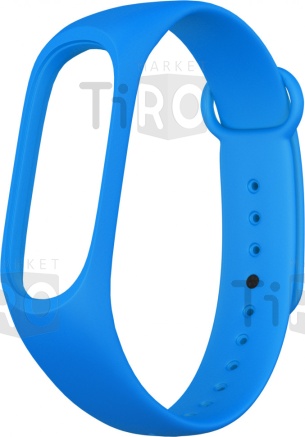 Ремешок силиконовый Xiaomi Mi Band 5/6/7 (однотонный) голубой Ремешок силиконовый Xiaomi Mi Band 5/6/7 (однотонный) голубой