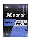 Масло полусинтетическое KIXX GEARTEC GL-5 75w90, 4л