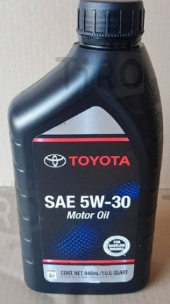 Масло синтетическое TOYOTA Motor Oil 5w30 SP/SN Plus/SN 0.946л Америка, Пластиковая канистра