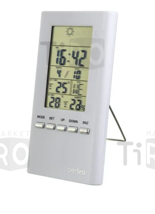 Часы -метеостанция Perfeo "Meteo", PF--S3331 время, температура, дата, влажность (белый)