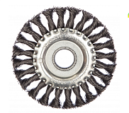 Корщетка, тип "колесо", посадочный диаметр 22,2 мм, стальная витая проволока 125 мм (MOS)