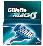 Кассеты сменные для бритья Gillette Mach3, 4 штуки
