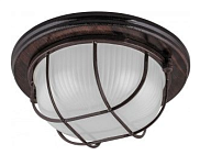 Светильник НБО 03-60-022 для бани, дерево/стекло, IP54, E27, max 60Вт, круглый, 220*84мм, орех
