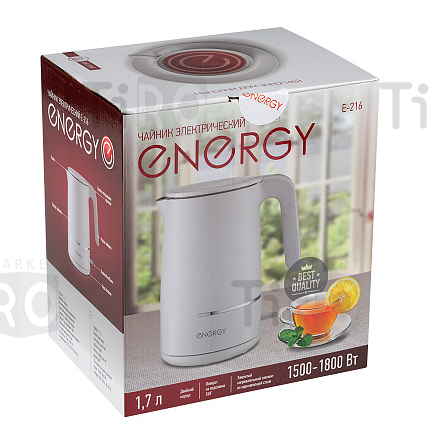 Чайник Energy E-216 (1,7 л) белый, двойной корпус 1500-1800 Вт Чайник Energy E-216 (1,7 л) белый, двойной корпус 1500-1800 Вт
