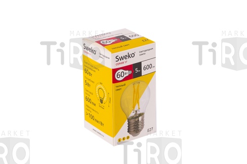 Лампа светодиодная Sweko 17LED-G45-4W-230-3000K-Е27-CL