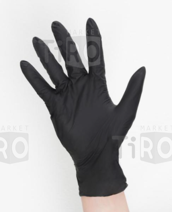 Перчатки нитриловые Household Gloves текстурирированны на пальцах, черные размер L