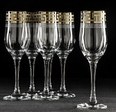 Набор бокалов для шампанского с рисунком "Греческий узор" GE03-160/S, 6 предметов