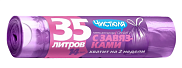 Пакеты для мусора Чистюля Стандарт с завязками 35л, 14 штук