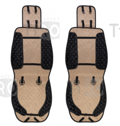 Накидка сиденья вельвет 2 предмета, Skyway Posh S01302052, Черная/белая строчка