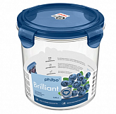 Контейнер для продуктов, 1,15л. Бытпласт Brilliant 431199617 круглый, герметичный, синий