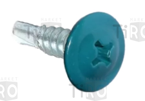 Саморез с пресс-шайбой сверло 4,2*41 RAL 6005 цвет зеленый (300шт.)