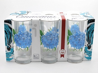 Набор стаканов 6 штук Гортензия 230 мл