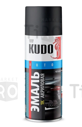 Черная матовая акрил, спрей, Kudo KU-5232.5, 0,52л