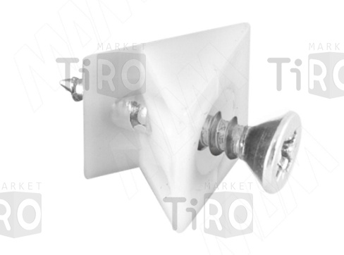 Мебельный уголок+саморез 231С-01 Белый 4шт